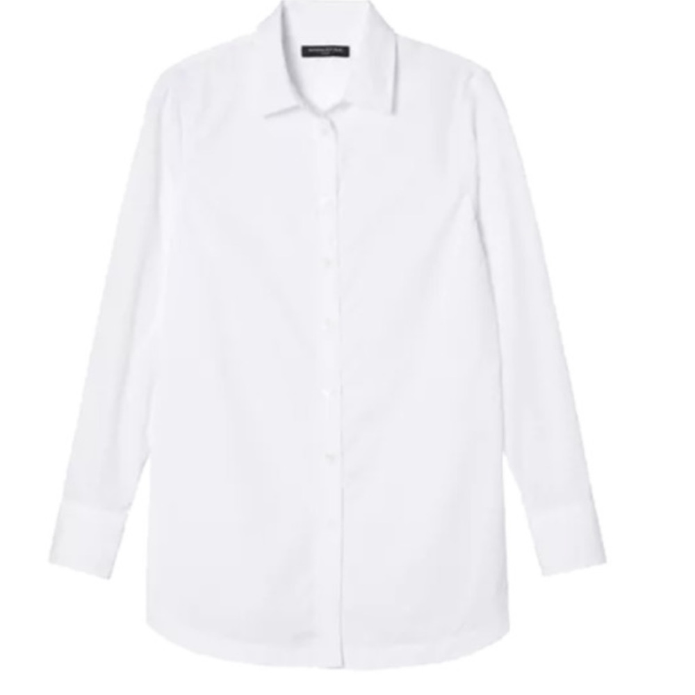 Nwt Banana Republic White Button Down Shirt, Large